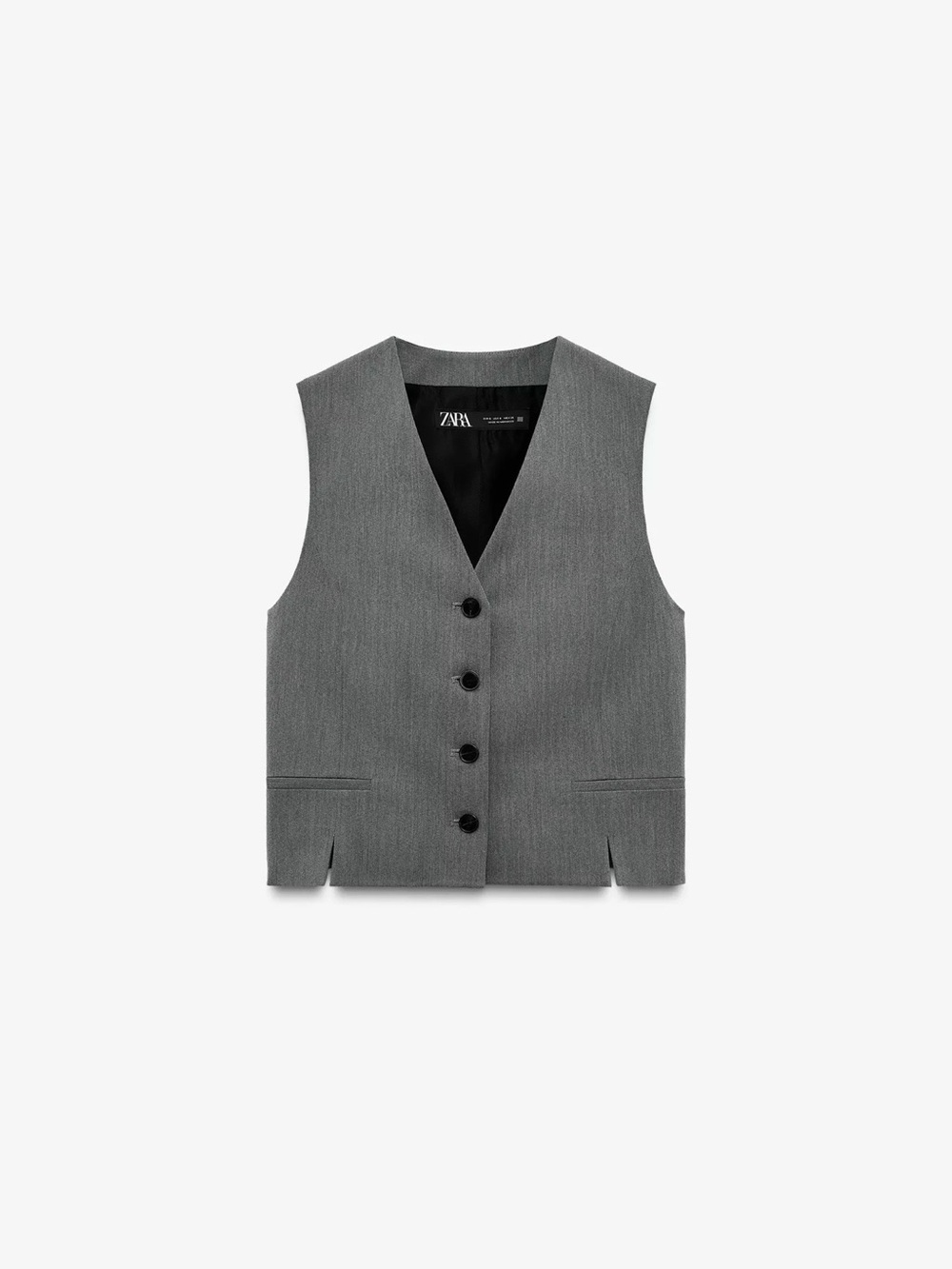 ZARA Grey Tailored Button Vest